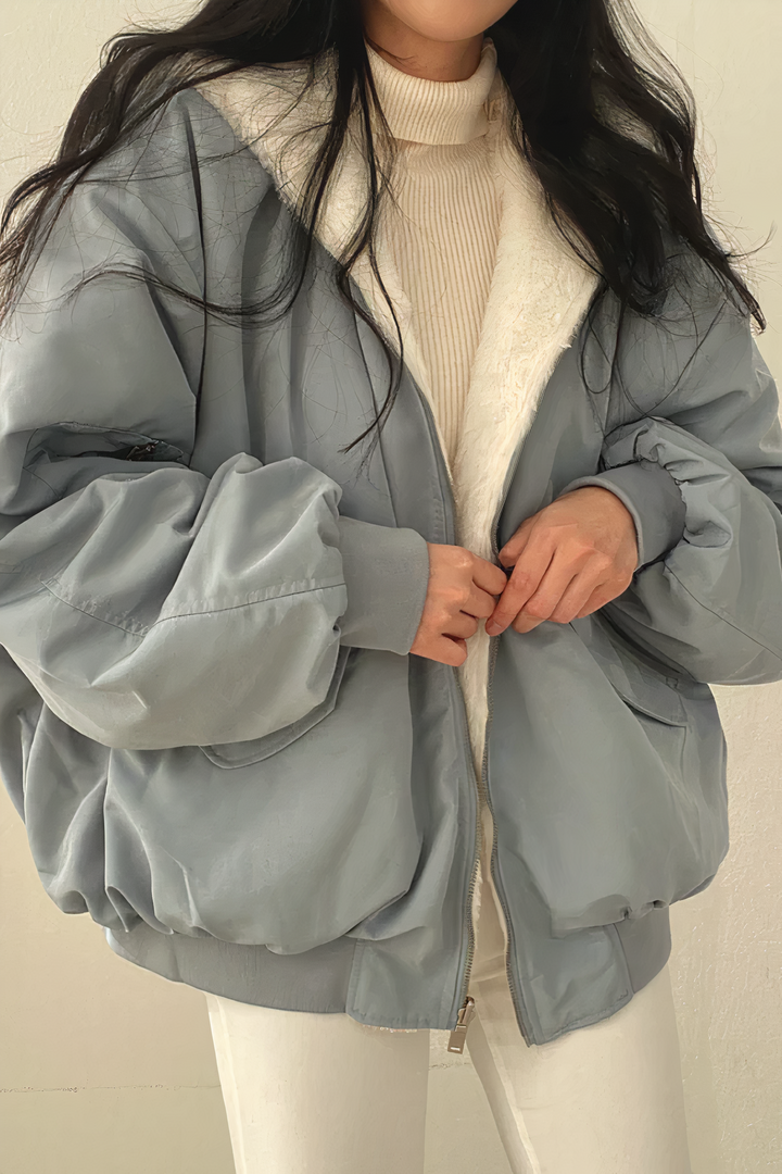 Levoire | Manteau FR Femmes Capuche Chaud Gris
