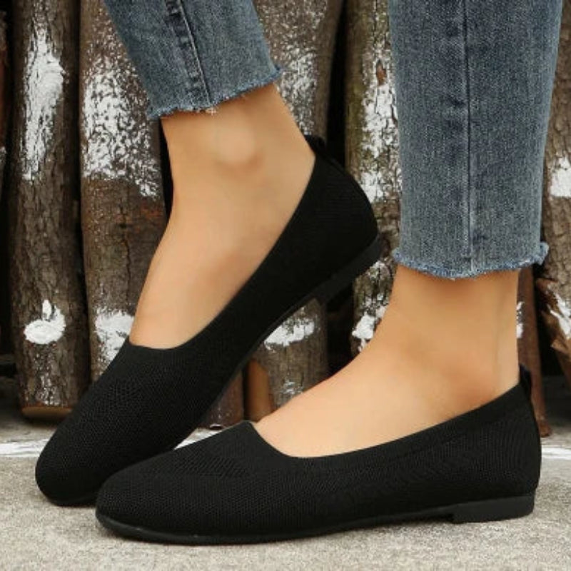 Levoire | Ballerines Plates Avec Bout Rond Et Design Respirant Noir