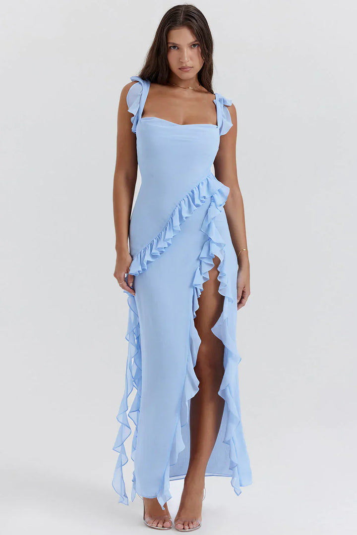 Levoire | Robe Élégante À Fermeture Éclair Chic Bleu ciel