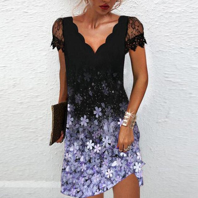 Levoire | Robe Mini Élégante Avec de Magnifiques Détails Lila