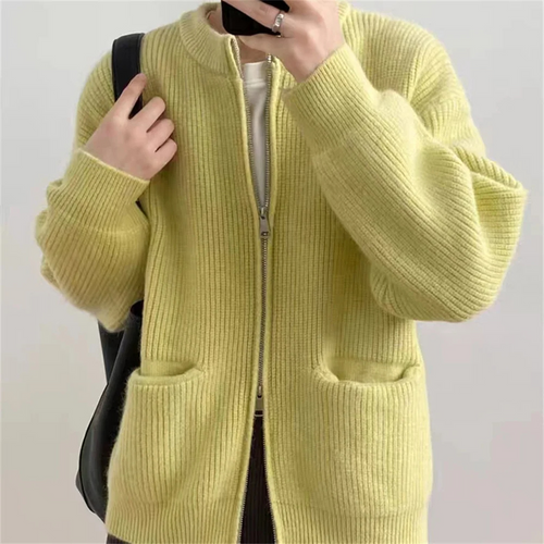 Levoire | Veste femme à fermeture éclair sportive avec poches tricotées