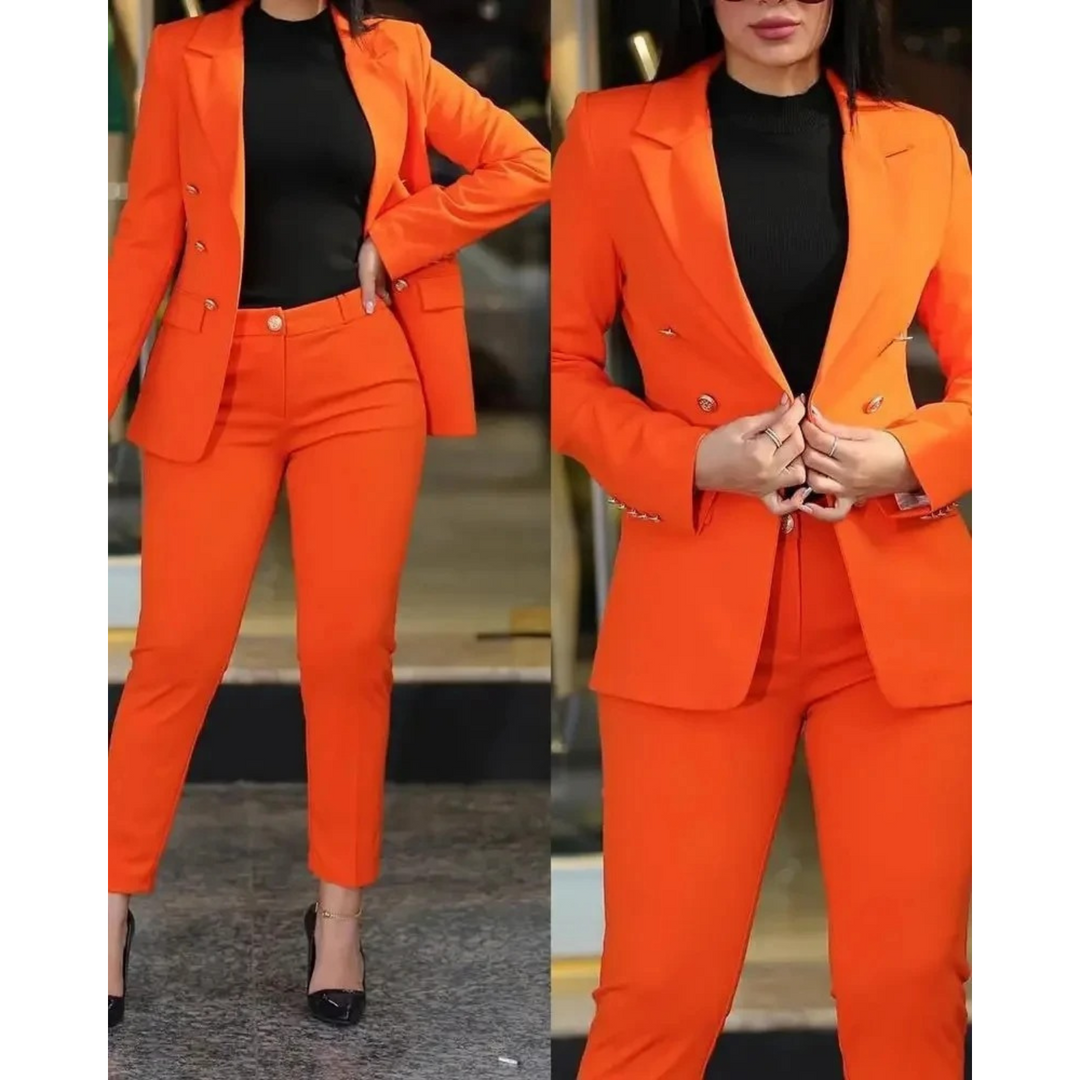 Levoire | Blazer Et Ensemble De Pantalon Pour Femmes Orange