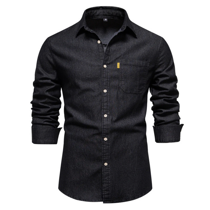 Levoire | Chemise à manches longues Boutonnage en bas Noir