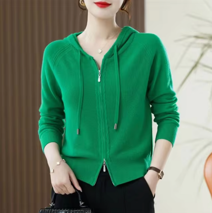 Levoire | Pull À Capuche En Cachemire Vert
