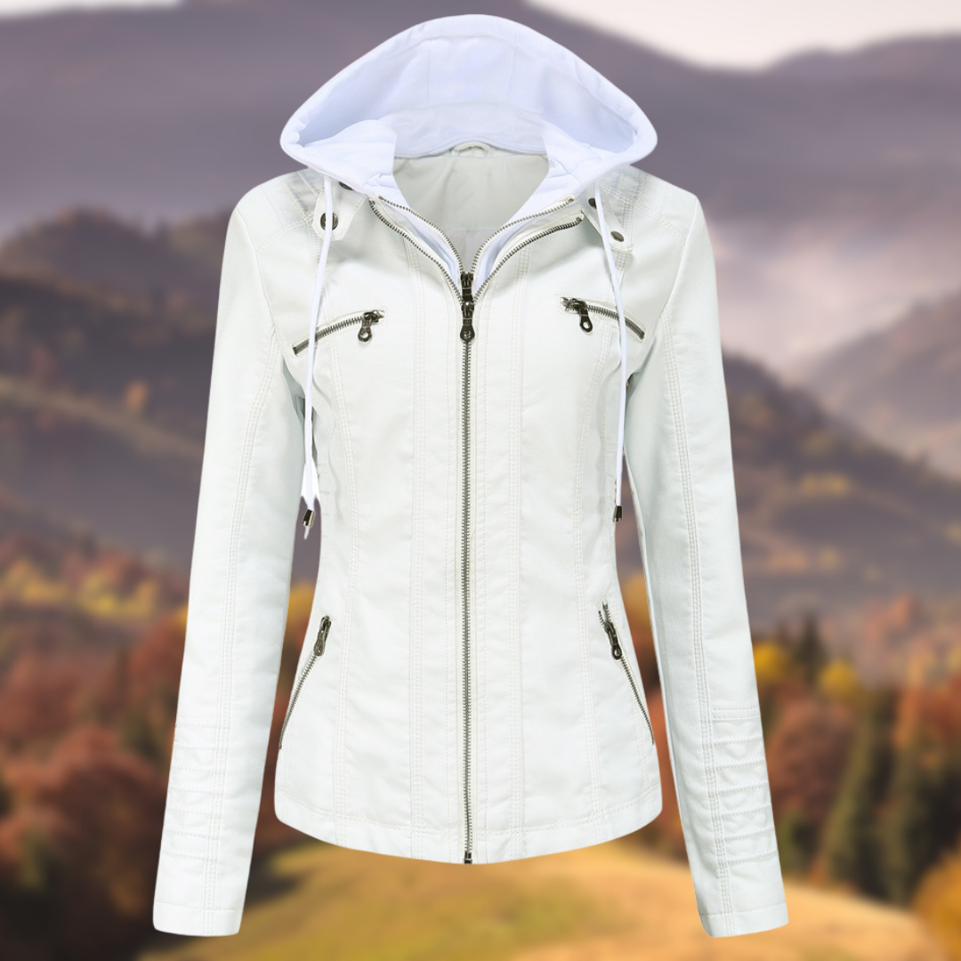 Levoire | Veste d'automne en simili cuir Bianco