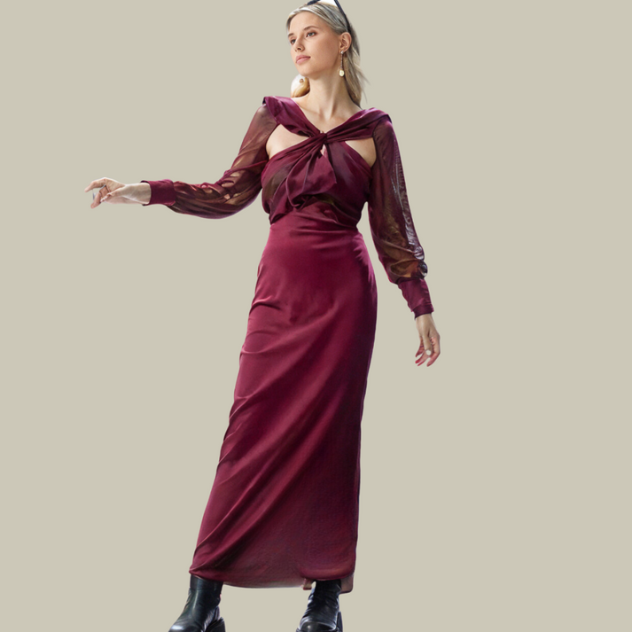 Levoire | Robe Midi Avec Motif De Découpe Subtil