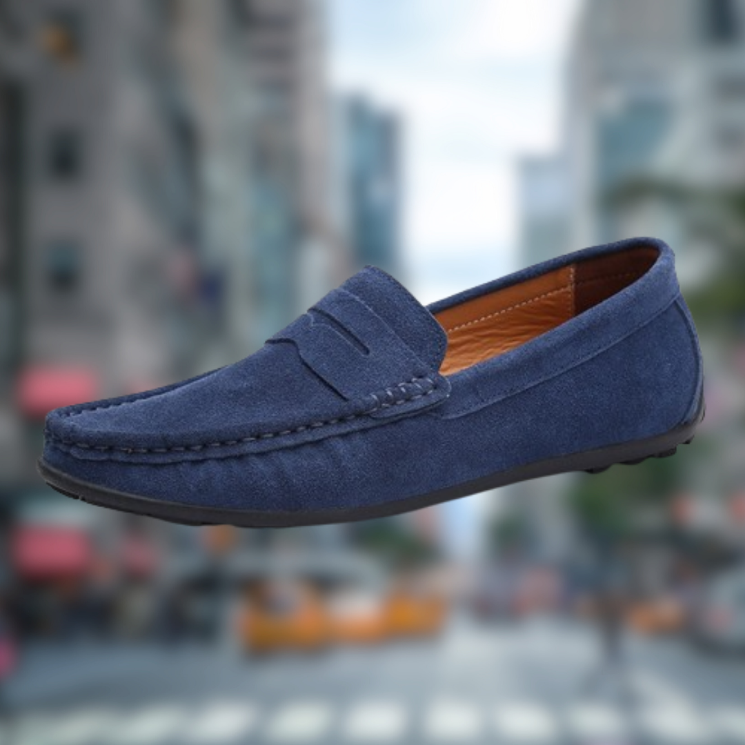 Levoire | Mocassin effet cuir suédé Blu Notte