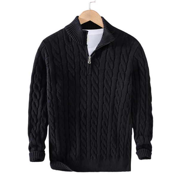 Levoire | Pull Zippé Décontracté Noir