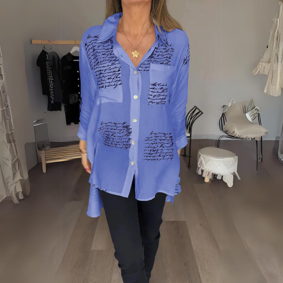 Levoire | Chemise Artistique Avec Imprimé Manuscrit Lila