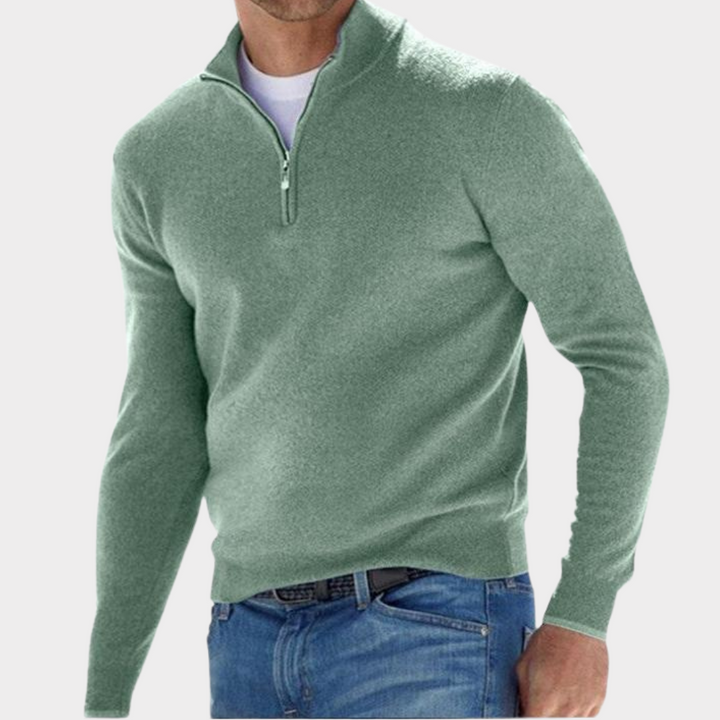 Levoire | Pull À Col Zippé Stylé Vert clair