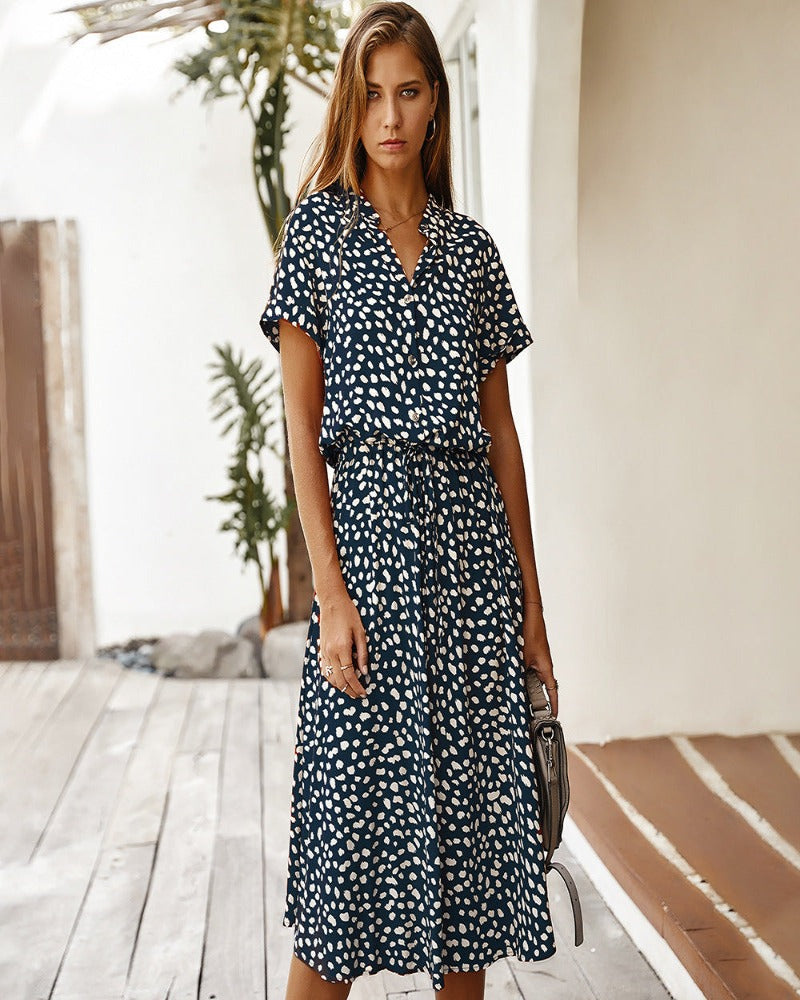 Levoire | Robe chemise pour femmes midi Bleu marine
