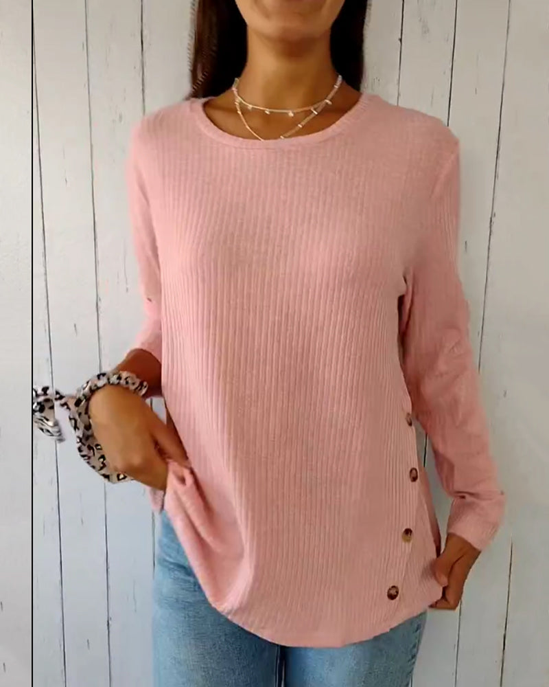 Levoire | Blouse Avec Manches Longues Et Col Rond Rosa