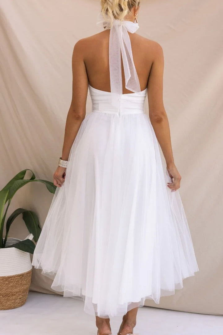 Levoire | Robe Midi En Tulle À Dos Nu