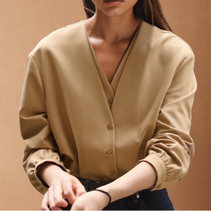 Levoire | Chic Blouse Robe FR Femmes FR Occasions Légantes Braun chêne