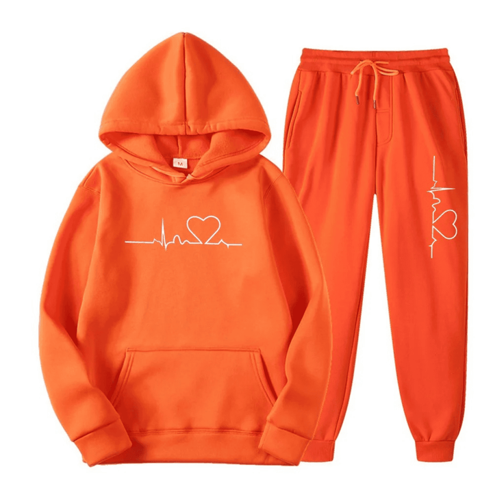Levoire | Ensemble D'Entraînement Pour Femmes Avec Polaire Et Capuche Orange