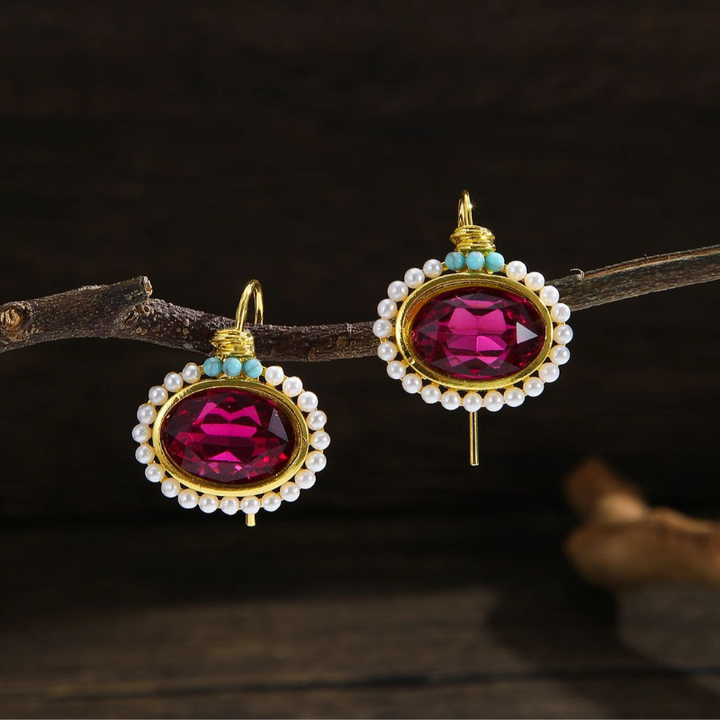 Levoire | Récolte De Vin Boucles D'Oreilles En Cristal Rouge