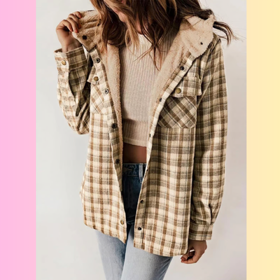 Levoire | Carreaux Manteau Capuche Khaki