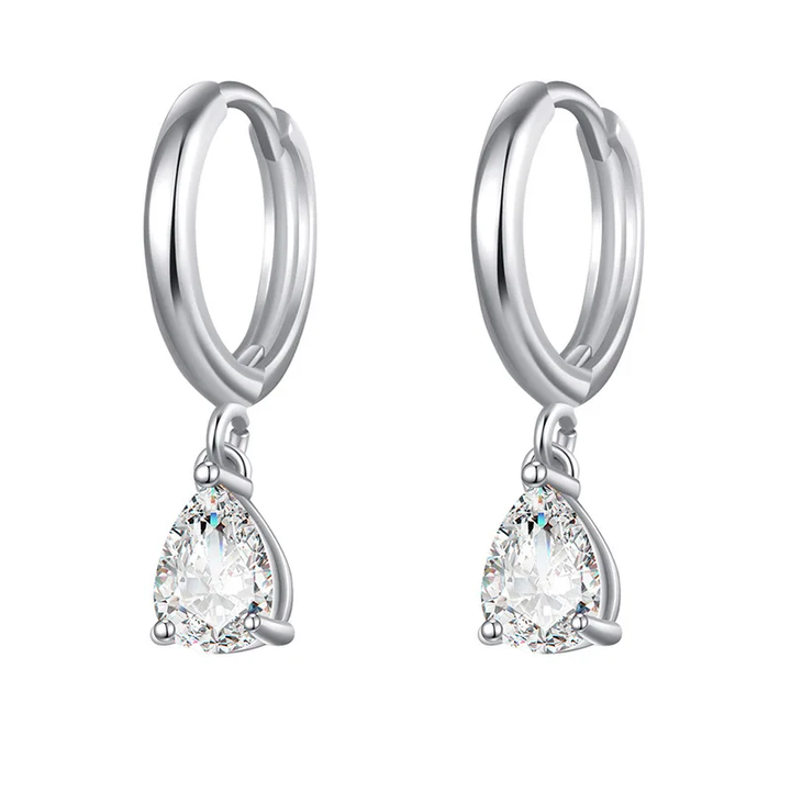 Levoire | Zirconium Tippu Boucles D'Oreilles Argent Gouttes d'eau