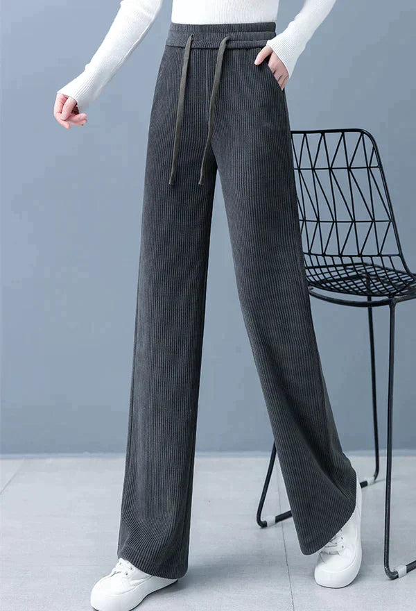 Levoire | Pantalon Droit Uni À Jambe Large Gris
