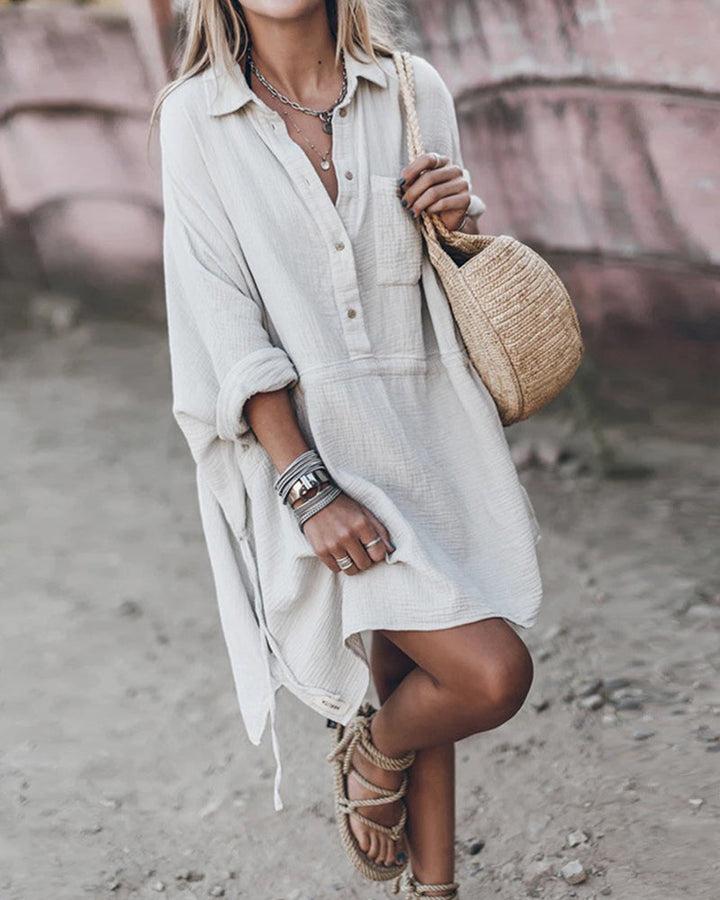 Levoire | Robe En Mélange De Coton Chic Blanc