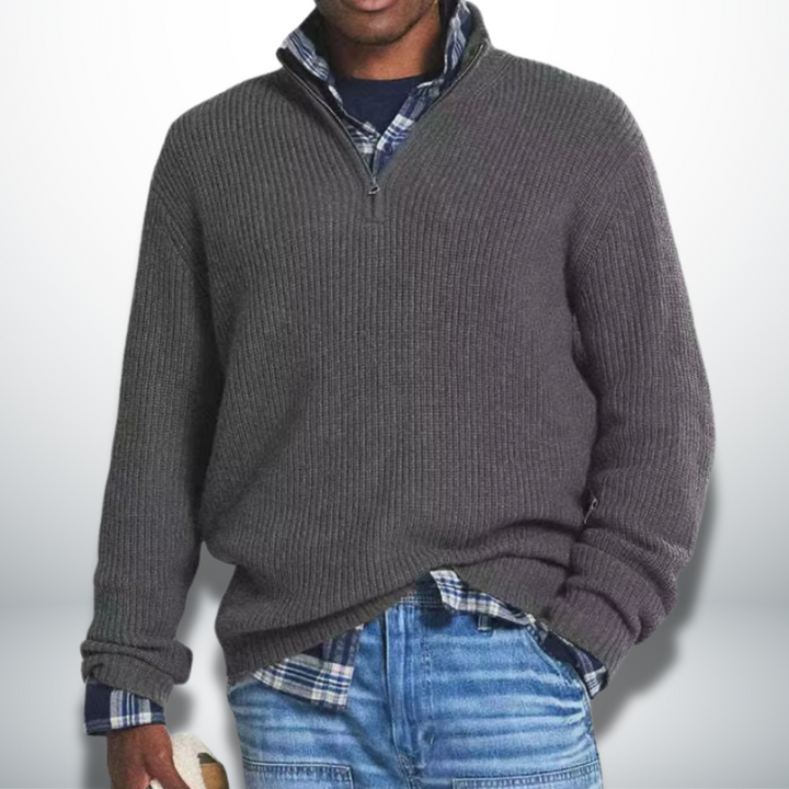 Levoire | Pull Avec Col Chaud Gris