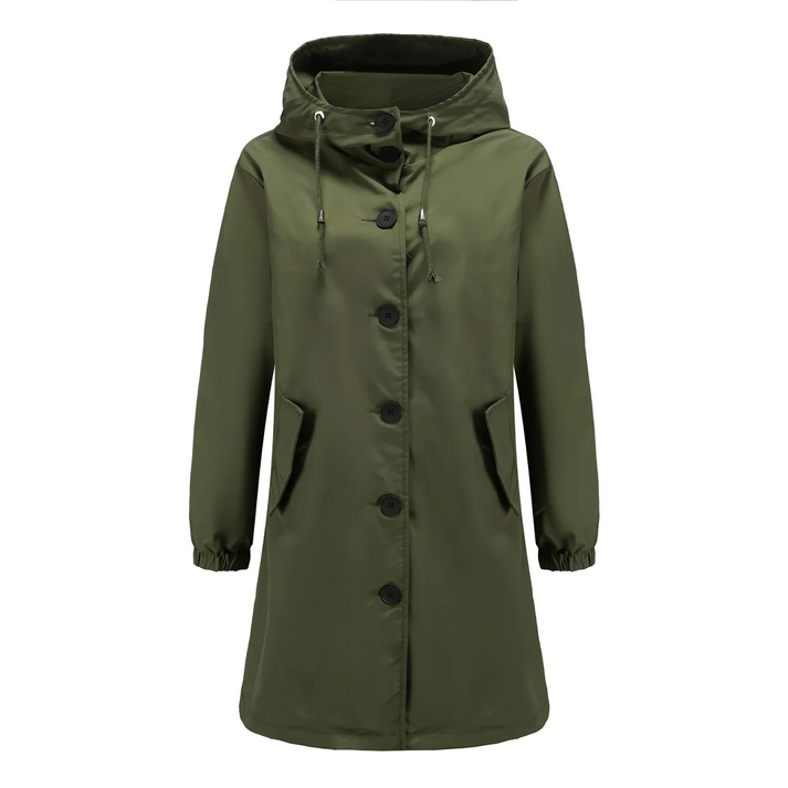 Levoire | Cape Pour Femmes Avec Capuche Et Boutons Pratiques Vert