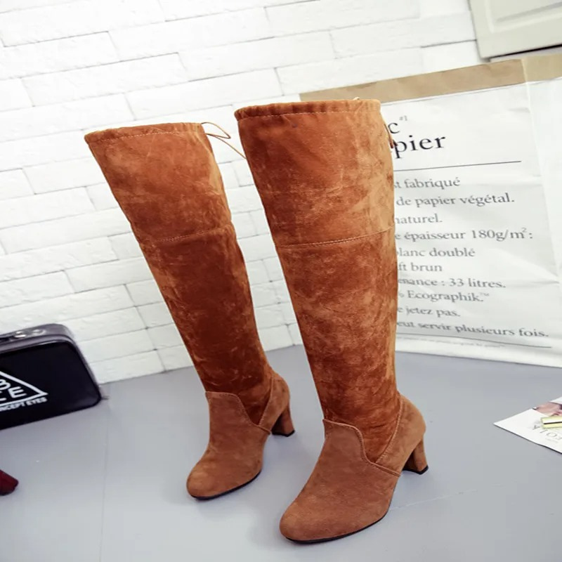 Levoire | Cuissardes à Talon Bas, Lacets, Coupe Tendance Braun