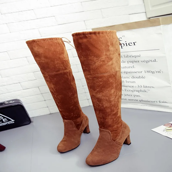 Levoire | Cuissardes à Talon Bas, Lacets, Coupe Tendance Braun
