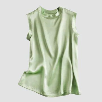 Levoire | Top En Satin De Soie À Épaules Dénudées Vert