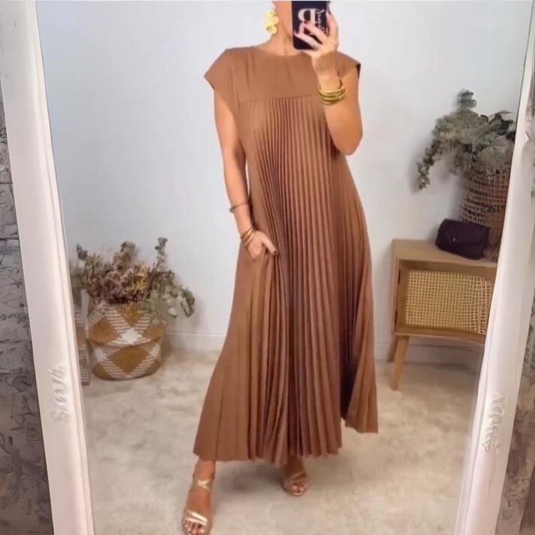 Levoire | Robe Plissée Légère Élégante Braun