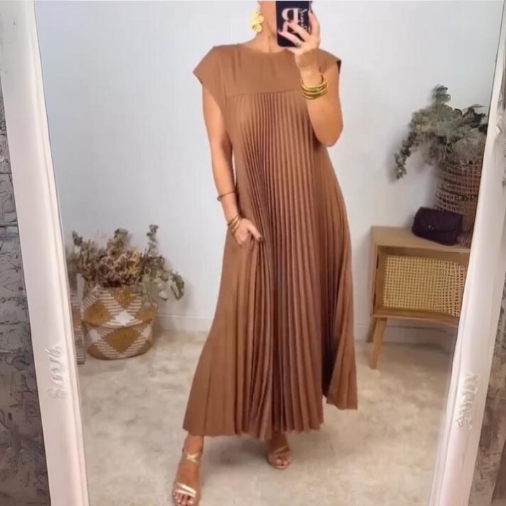 Levoire | Robe Plissée Légère Élégante Braun