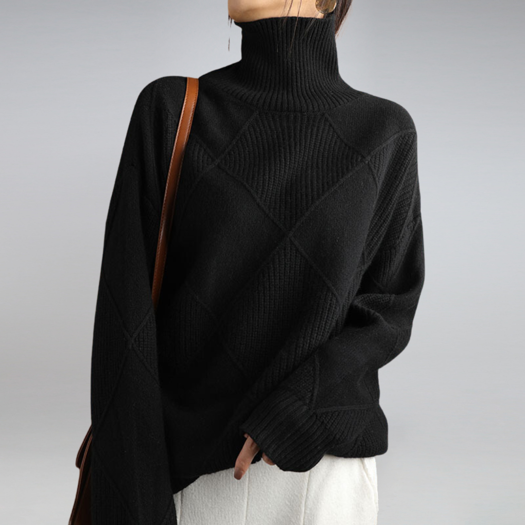 Levoire | Pull Col Roulé En Cachemire Doux Noir
