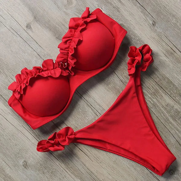 Levoire | Lara Bikini Reine De La Jungle - Sans Bretelles Et Sexy Rot