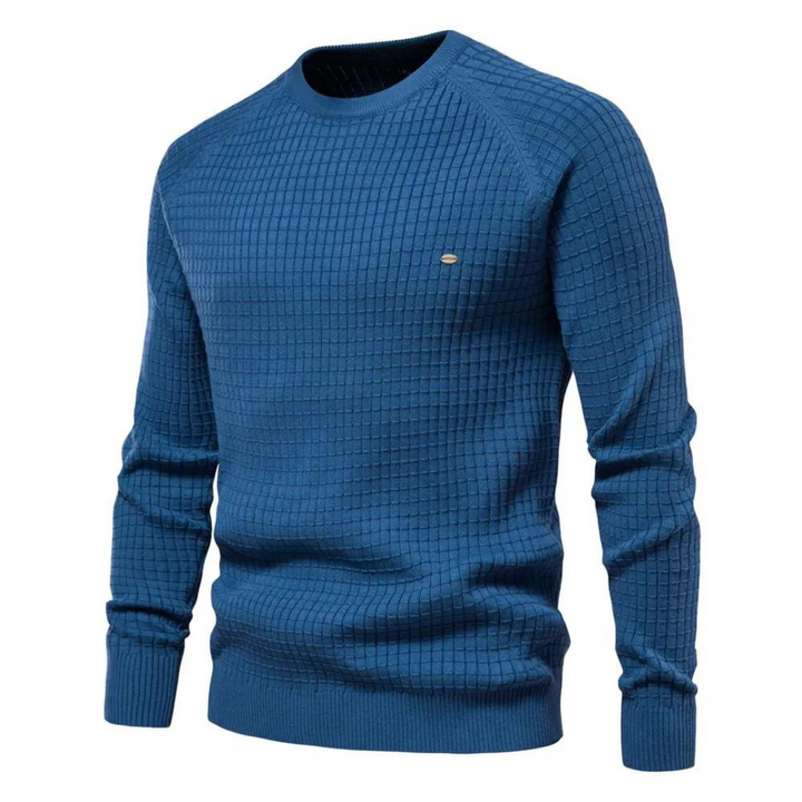 Levoire | Pull Homme Col Rond Nick bleu étoilé