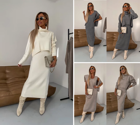 Levoire | Combinaison Féminine En Robe Et Pull À Col Roulé