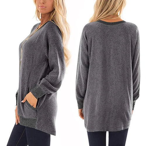 Levoire | T-Shirt Femme À Manches Longues, Col Rond Et 2 Poches