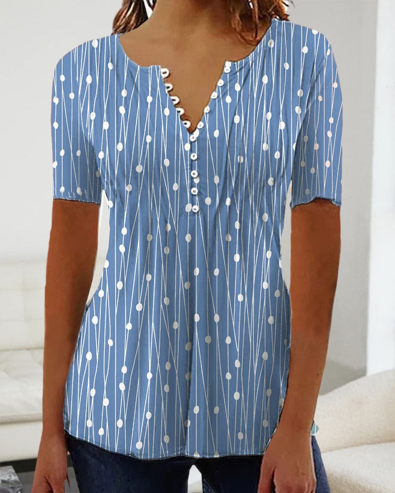 Levoire | Blouse À Pois Avec Décolleté En V