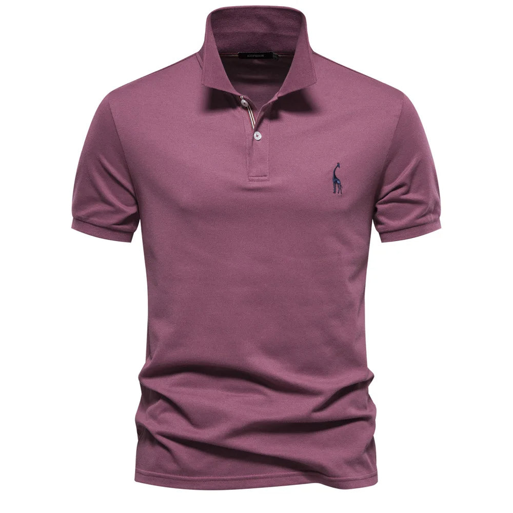 Levoire | Polo en coton luxueux avec logos de cerf Lila