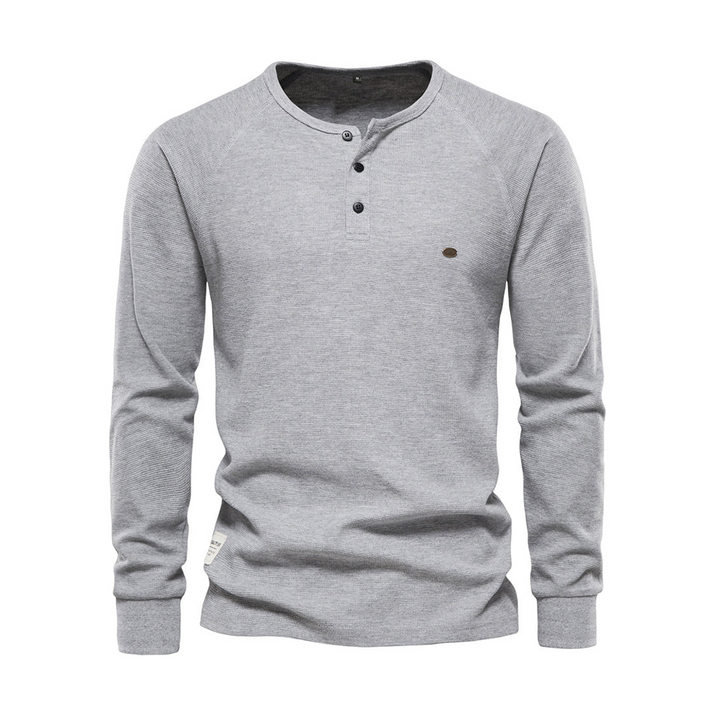 Levoire | T-Shirt Henley Homme Gris Clair
