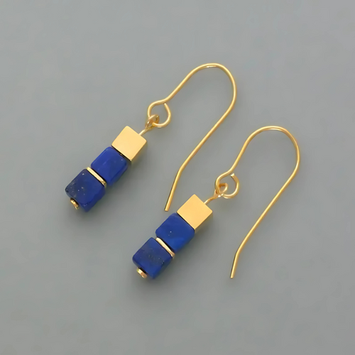 Levoire | Boucles D'Oreilles En Cube Bleu