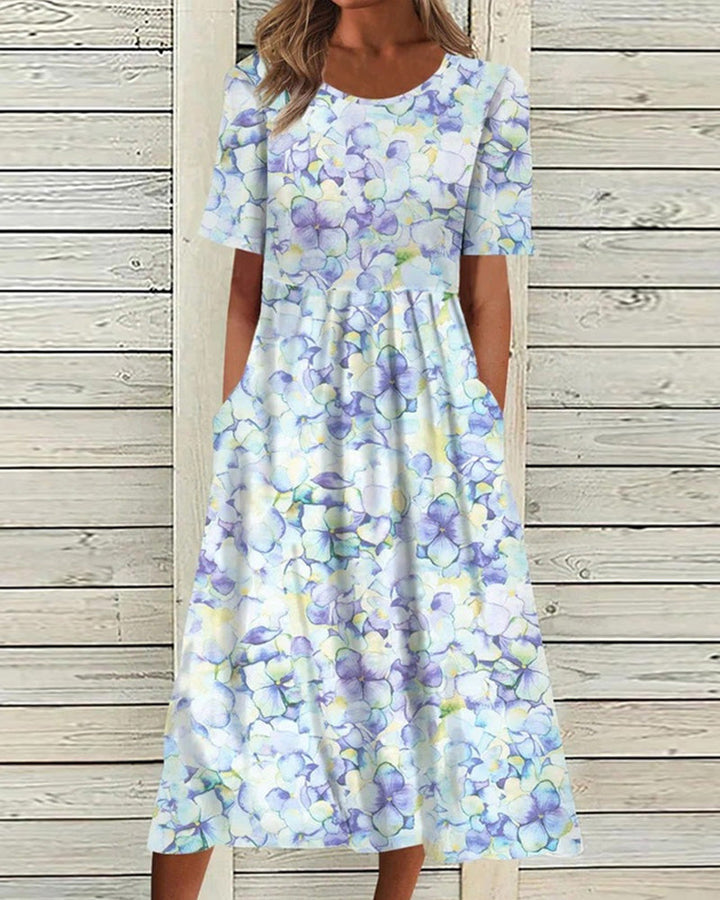 Levoire | Robe À Manches Courtes Bleu