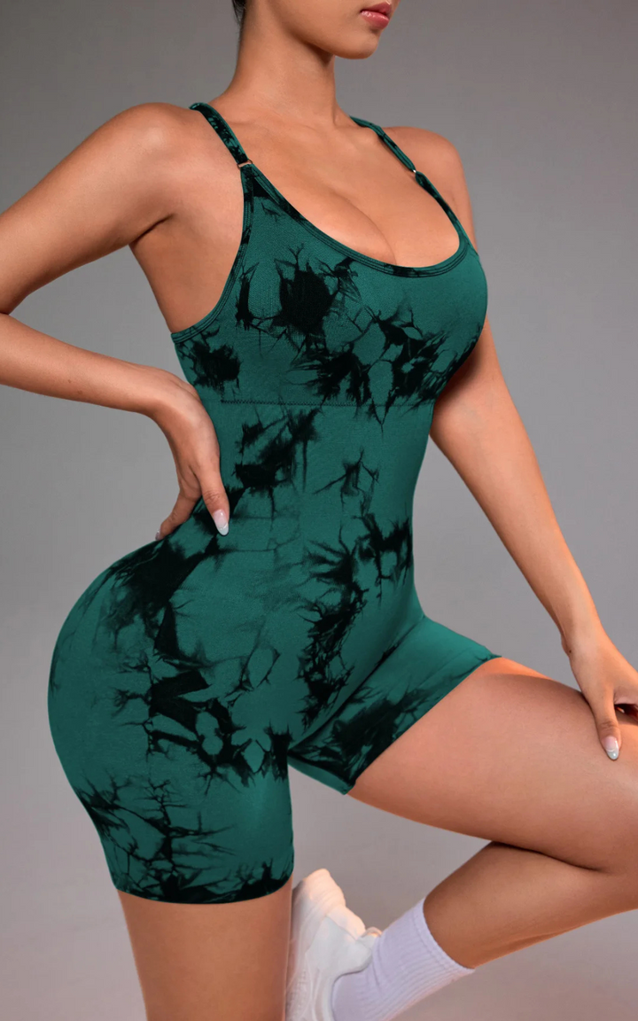 Levoire | Robe Sexy Tie-Dye À Dos Croisé Et Confortable Vert