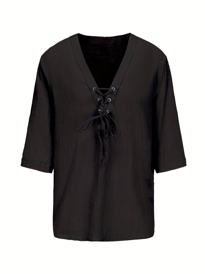 Levoire | T-Shirt V En Coton Respirant Pour Hommes Noir