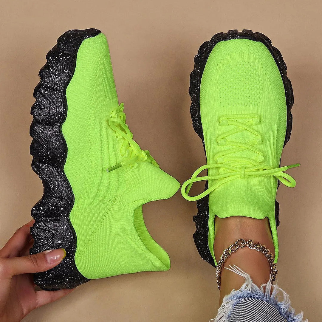 Levoire | Chaussures pour femmes en tissu respirant Superbe vert noir