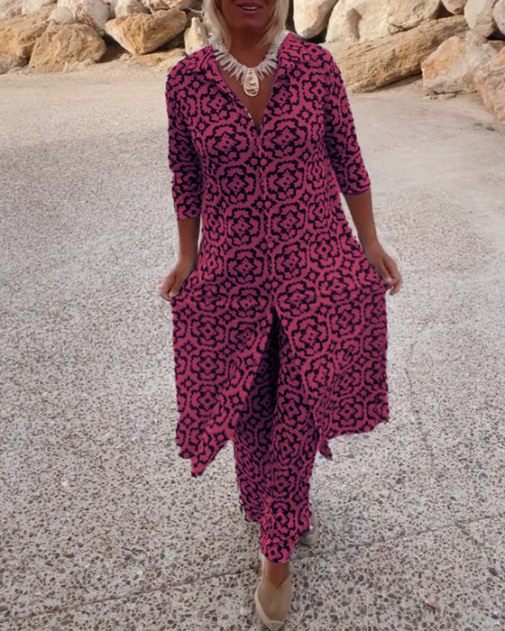 Levoire | Élégance Géométrique Ensemble Fuchsia