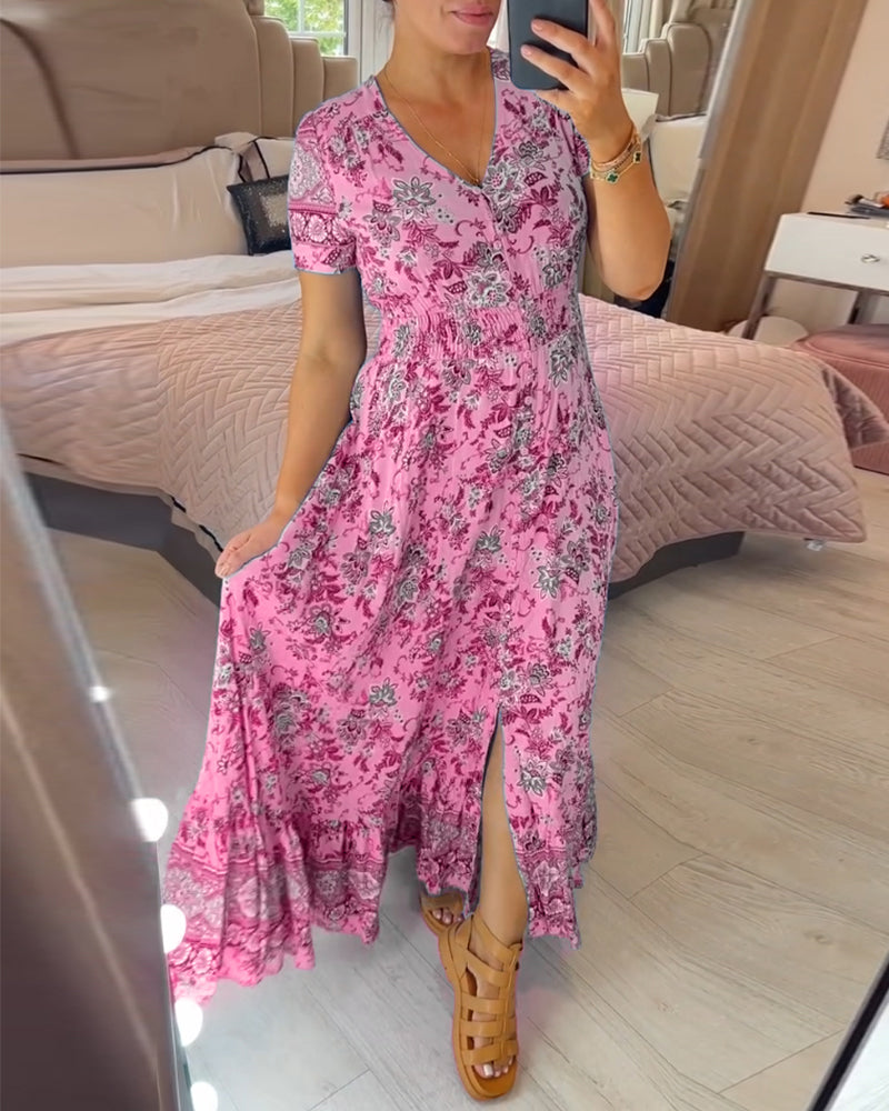 Levoire | Robe À Décolleté En V Avec Motif Floral