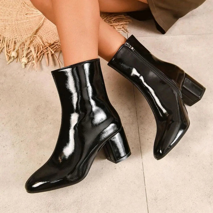 Levoire | Bottes à bout large Cuir noir brillant