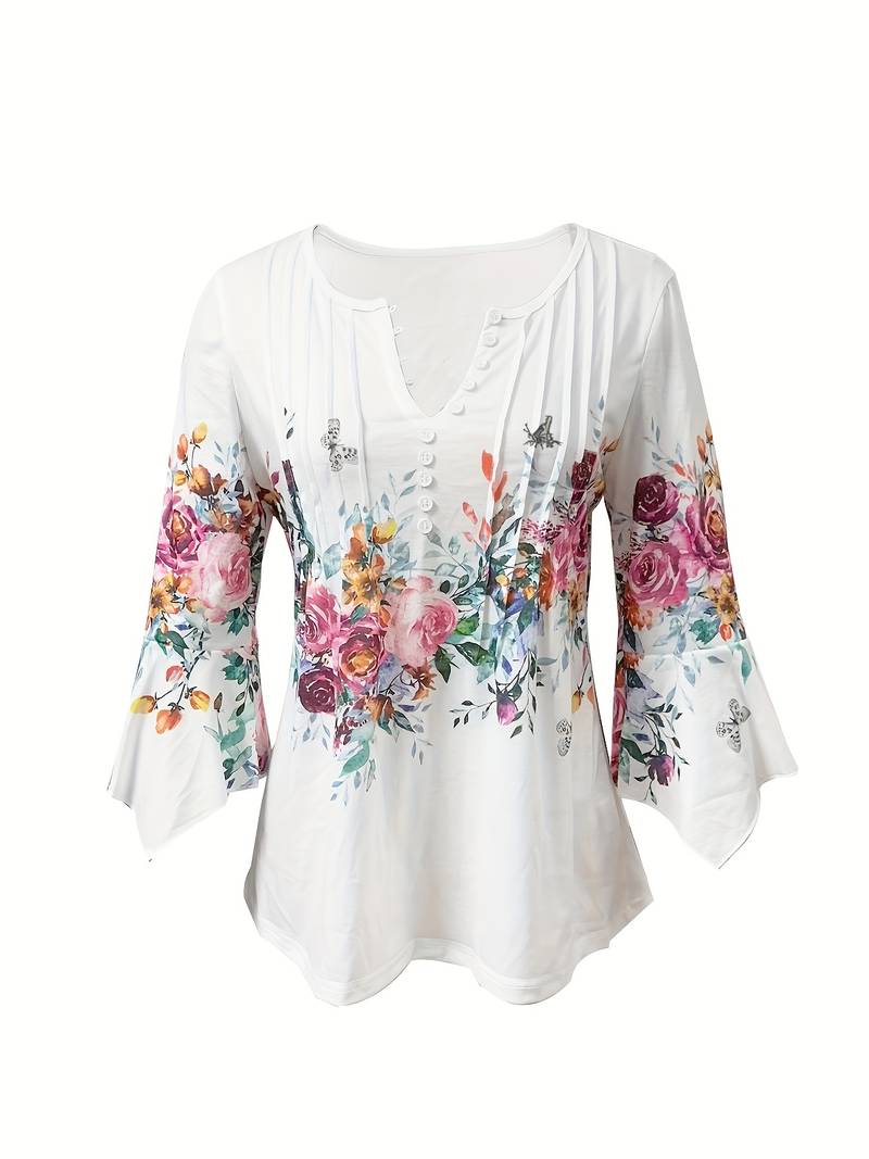 Levoire | Blouse Avec Décolleté En V Et Imprimé Floral