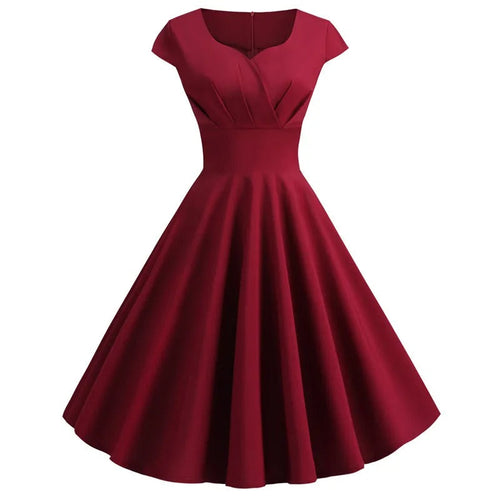 Levoire | Robe À Bascule Vintage Avec Décolleté En V Élégance Froncée