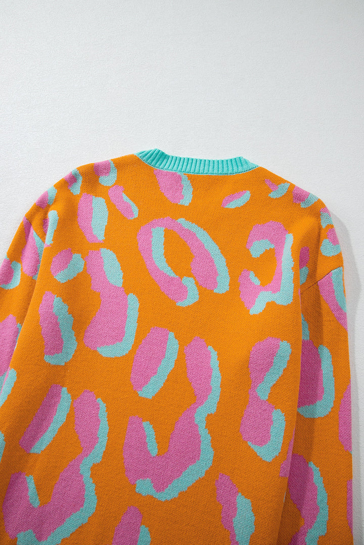 Levoire | Pull Colorblock À Motif Léopard Vivant Pour Femmes